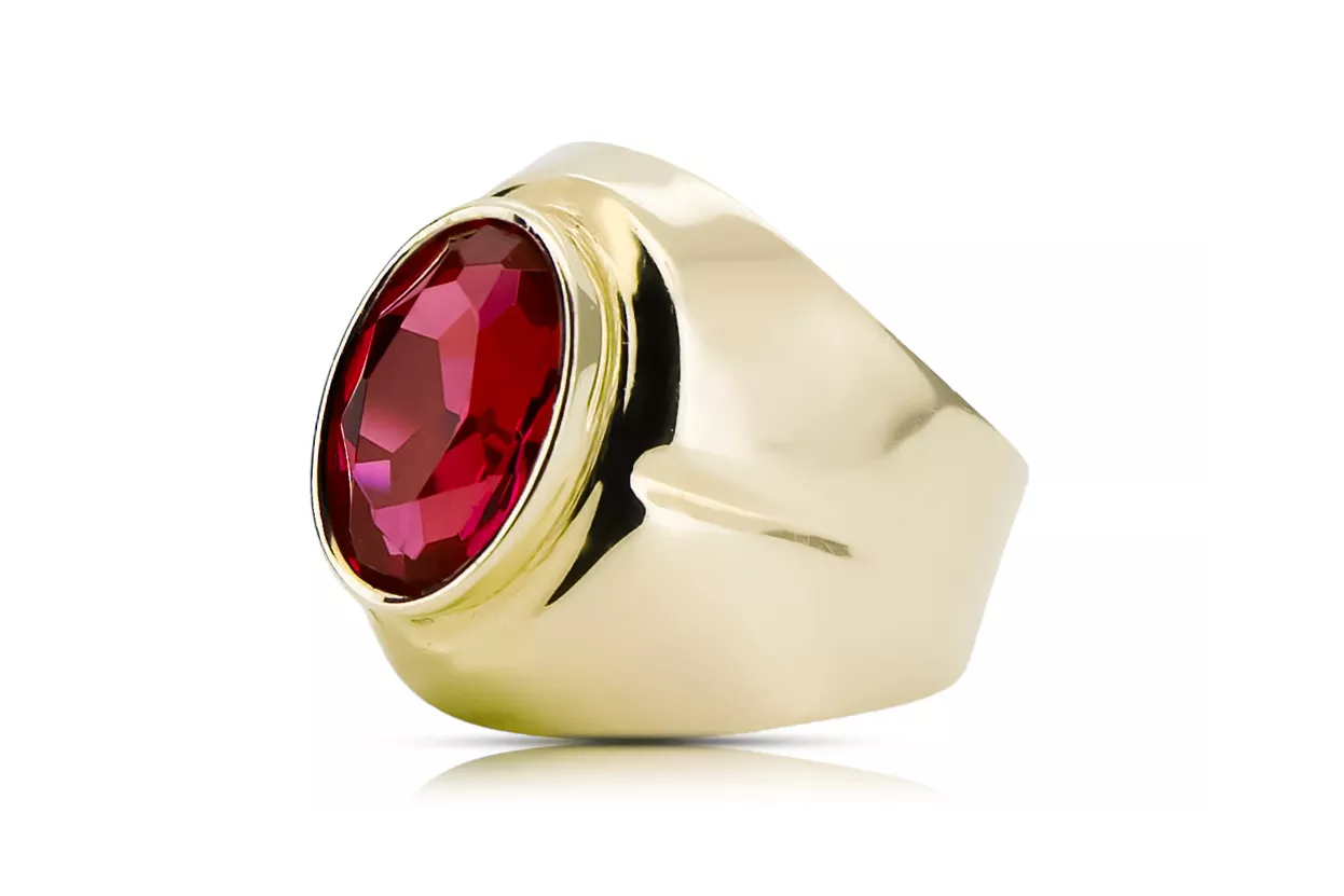 Rubí Oro amarillo de 14 quilates Anillo Estilo vintage vrc296y